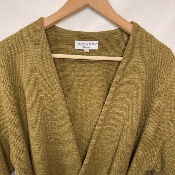 MADEWELL Texture & Thread Wrap Jacket Size L Olive Green Casual Boho Cotton - Picture 3 of 12